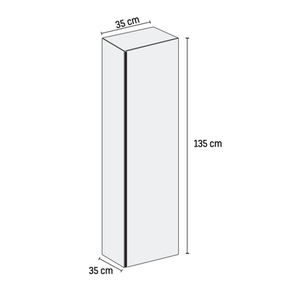 Aloni Sharp Column Gabinet - 35x135x35 cm - Hazelnut - elegante e prático
