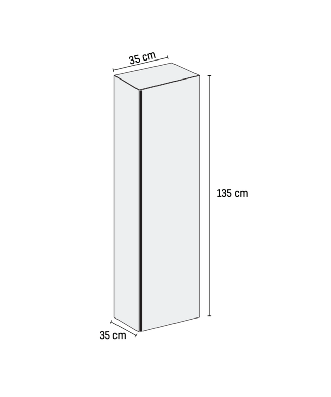 Aloni Sharp column cabinet - 35x135x35 cm - hazelnut - stylish and practical