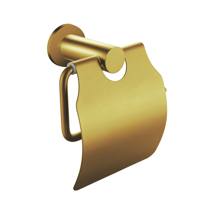 Aloni toiletrolhouder met klep – geborsteld goud