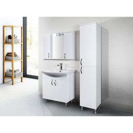 ALONI ALECO wastafelonderkast – 80 cm – Wit – Met verlichting – Softclose