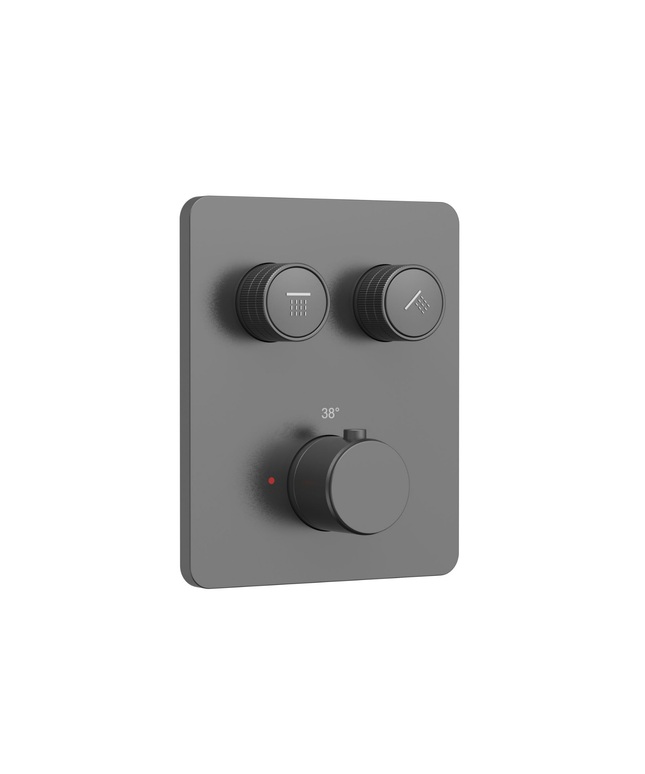 ALONI Stria douchemengkraan – 2-weg – thermostatisch – gunmetal