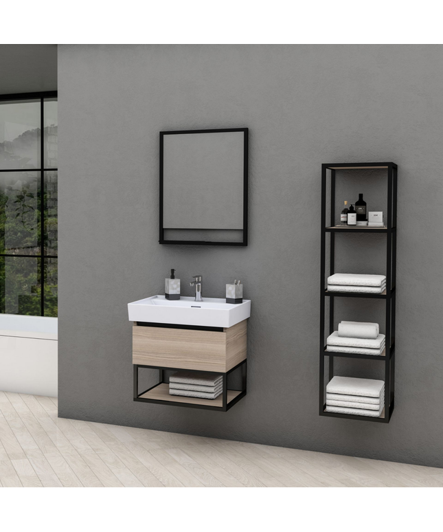 ALONI SHARP wastafelonderkast – 60 cm – Noot eiken