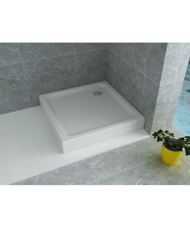 Bandeja de ducha acrílica Aloni Square - 80x80x15 cm - blanco