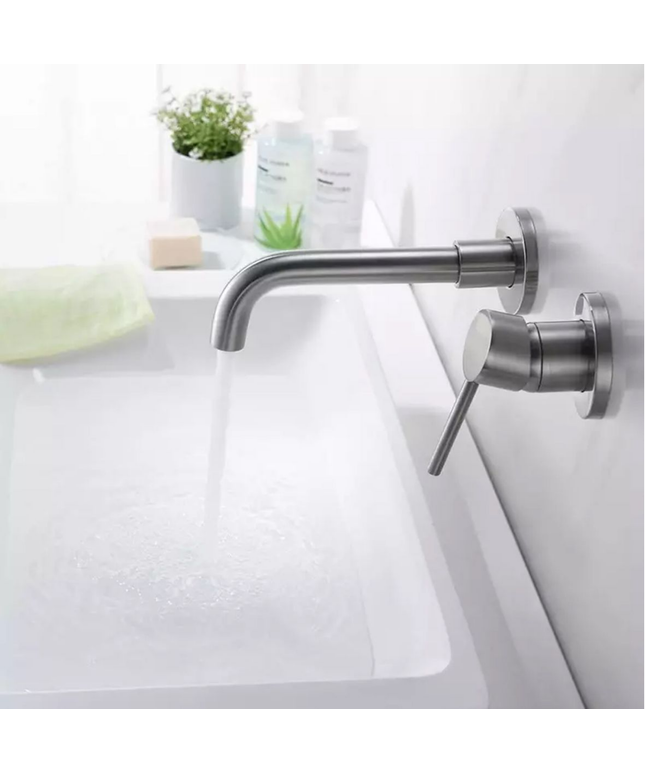 ALONI inbouw wastafelkraan – gunmetal grijs