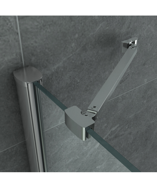 ALONI Douchecabine U-Opstelling met 2 Draaideuren en 2 Zijwanden – 90x90x195 cm – 8 mm Veiligheidsglas – Chroom – Helder Glas