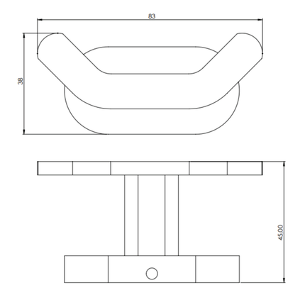 Creavit dubbele muurhaak – chroom