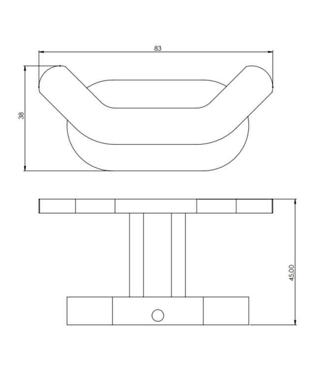 Creavit dubbele muurhaak – chroom