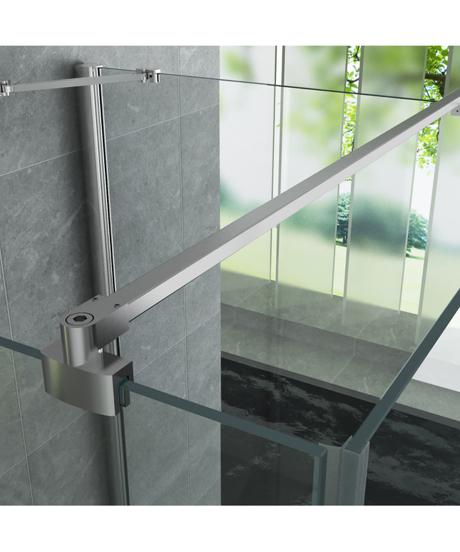 ALONI Douchecabine U-Opstelling met 2 Draaideuren en 2 Zijwanden – 90x90x195 cm – 8 mm Veiligheidsglas – Chroom – Helder Glas