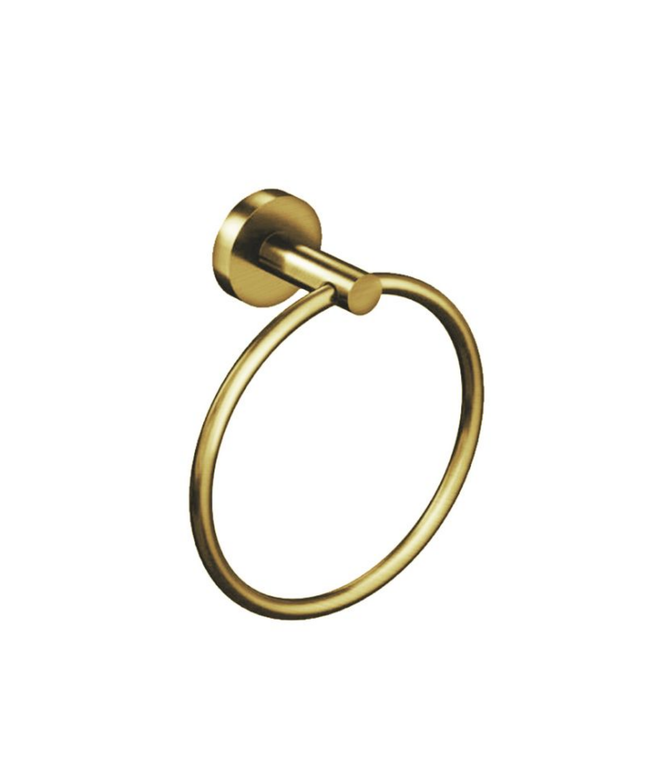 Aloni handdoekring 16 cm – geborsteld goud