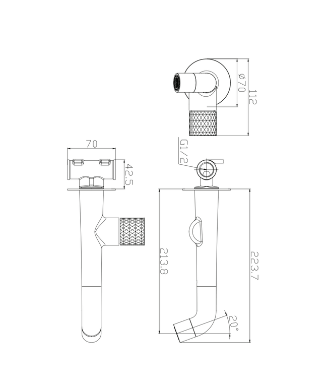 ALONI Flow inbouw wastafelkraan – drukknop – chroom