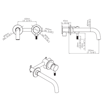 ALONI Stria inbouw wastafelkraan – chroom