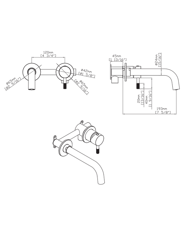 ALONI Stria inbouw wastafelkraan – chroom