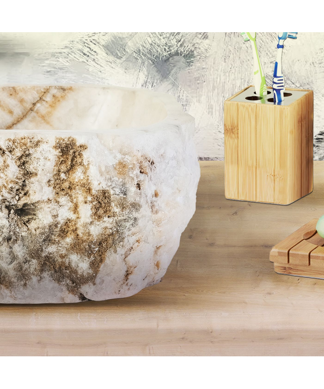 Waskom Natural Sunset Onyx – 30-35x15 cm – Natuursteen