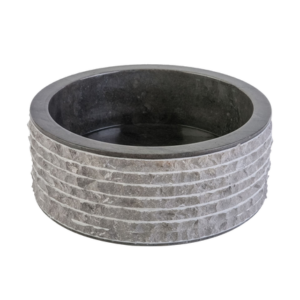 Marmeren Alur Waskom – Gepolijste Binnenzijde – 40x15 cm – Zwart