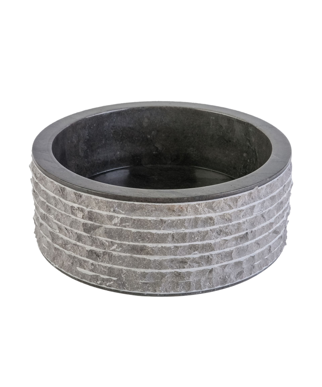 Marmeren Alur Waskom – Gepolijste Binnenzijde – 40x15 cm – Zwart