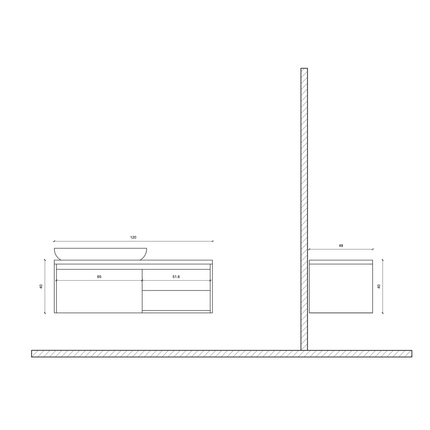 Base de lavabo Aloni Ares - 120 cm - Walnut