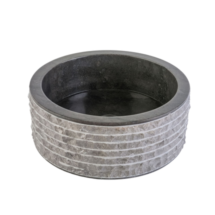 Marmeren Alur Waskom – Gepolijste Binnenzijde – 40x15 cm – Zwart