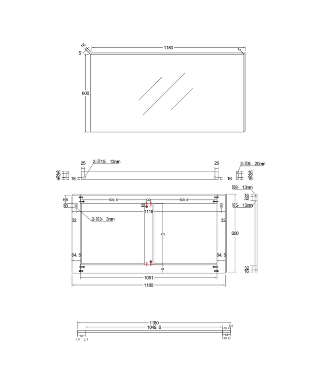 ALONI HAYAT spiegel – 118x60 cm – Eik