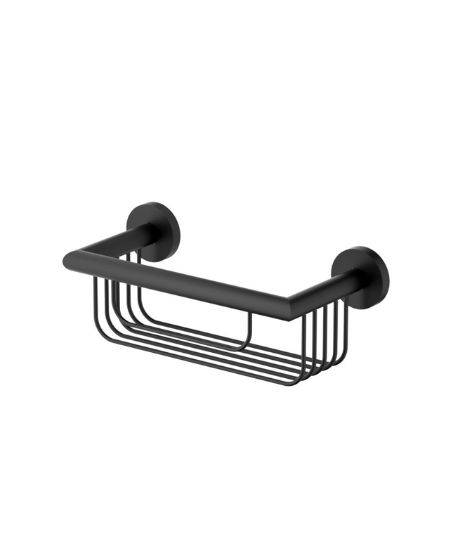 Aloni doucherek – wandmodel – 30,5 cm – mat zwart – roestvrij staal