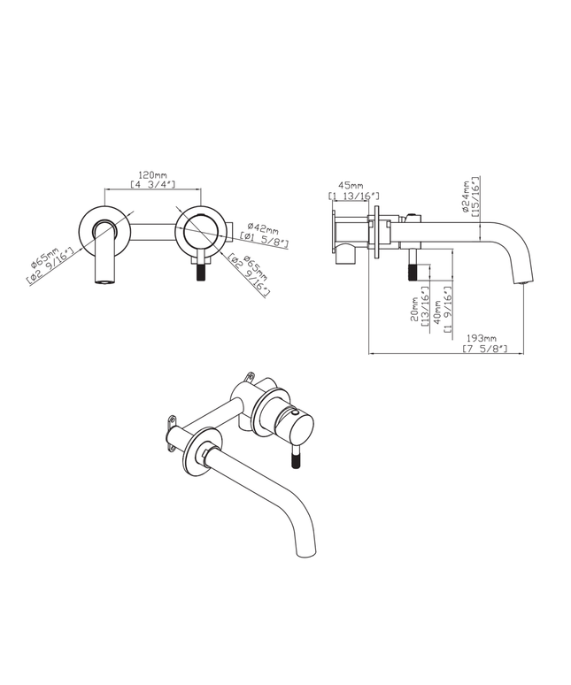 ALONI Stria inbouwdeel wastafelkraan – Cold Start
