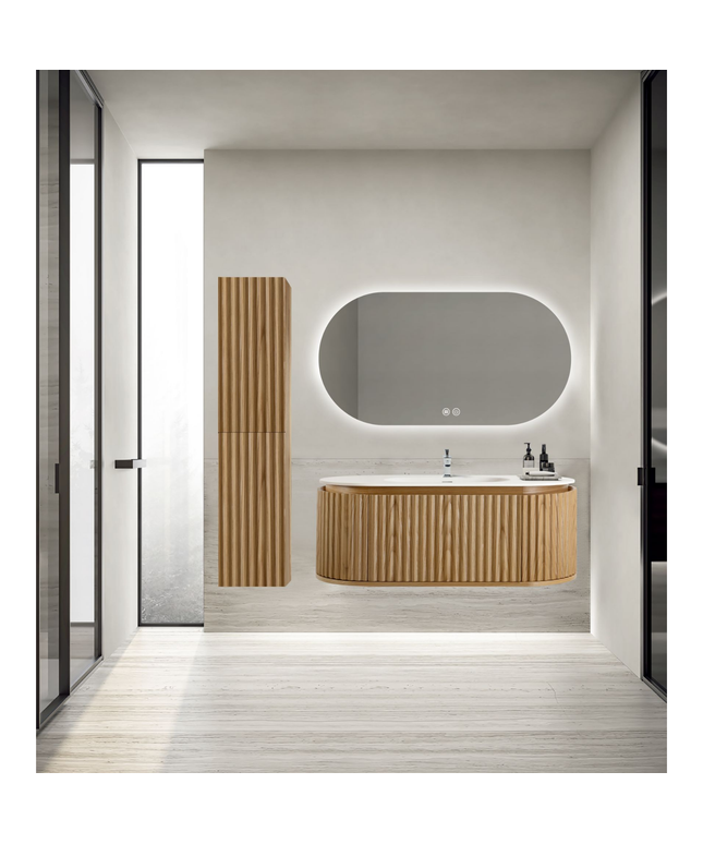 Aloni Begonia Washbasin Base - 99x42X52.5 cm - natural oak - Handleless & Softclose