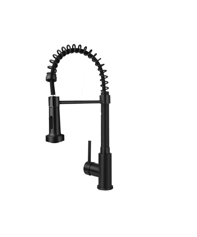 ALONI keukenkraan met uittrekbare sproeikop – mat zwart