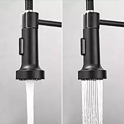 ALONI keukenkraan met uittrekbare sproeikop – mat zwart