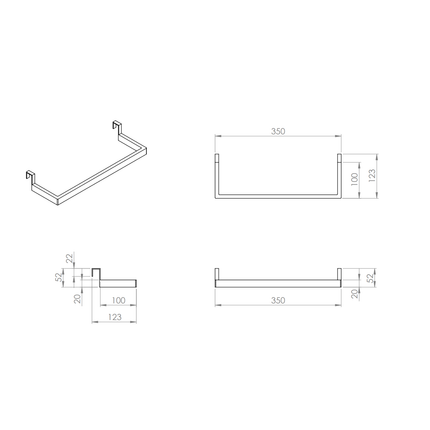 Creavit D10 handdoekhouder voor combinatie met wastafelonderkast – zwart