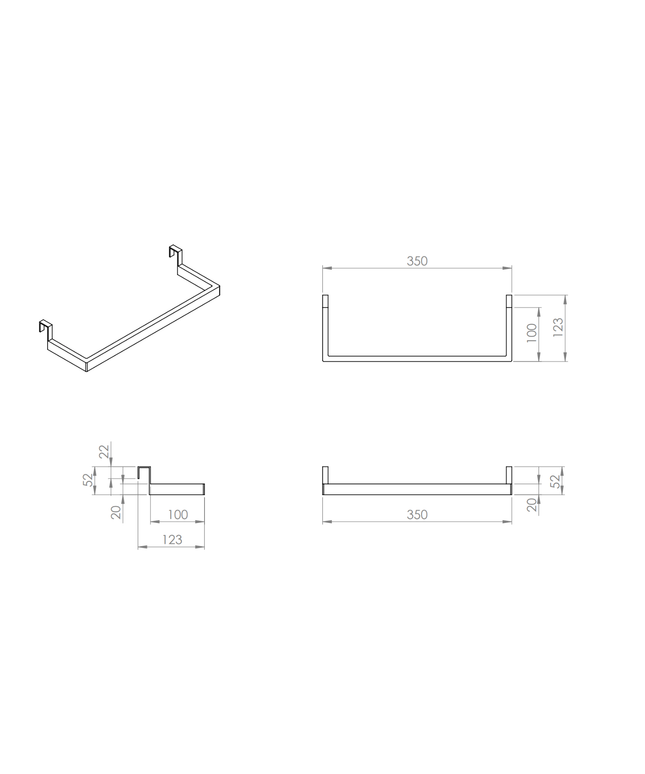 Creavit D10 handdoekhouder voor combinatie met wastafelonderkast – zwart
