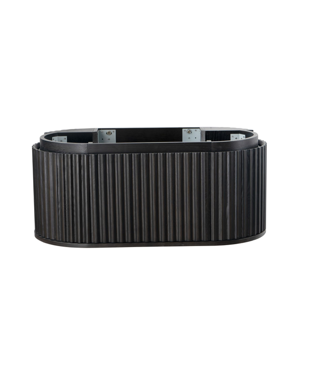 ALONI BEGONIA wastafelonderkast – 99x42x52,5 cm – Zwart eiken – Greeploos & softclose