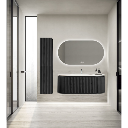 Aloni Begonia Washbasin case - 99x42x52.5 cm - black oak - handle -free & soft close