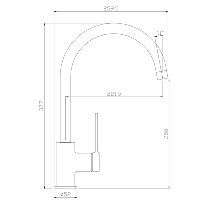 ALONI Edge keukenkraan – mat zwart