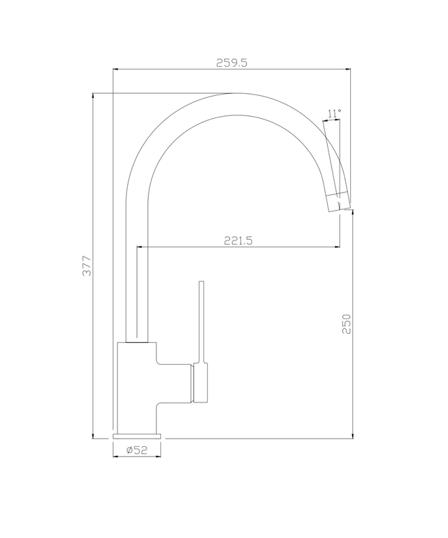 ALONI Edge keukenkraan – mat zwart