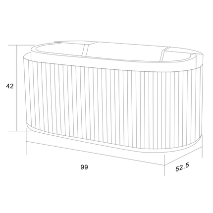 Aloni Begonia Washbasin case - 99x42x52.5 cm - black oak - handle -free & soft close