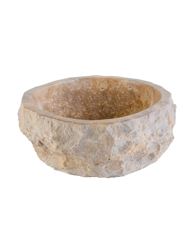 Geërodeerde Natuurmarmeren Waskom – 30-35x15 cm – Bruin