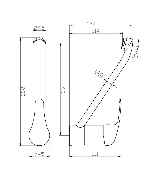 ALONI Pure keukenkraan – draaibare uitloop – chroom