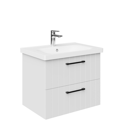 CREAVIT D10 wastafelonderkast – 60,6 cm – Wit – 2 lades – Softclose