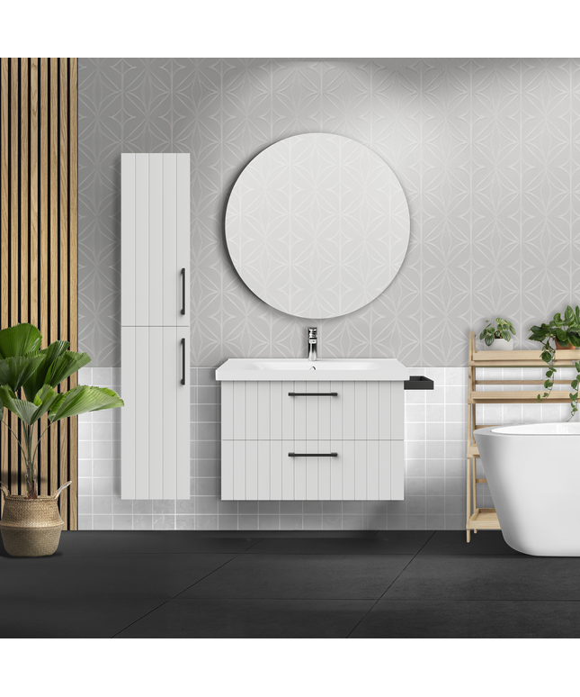 CREAVIT D10 wastafelonderkast – 60,6 cm – Wit – 2 lades – Softclose