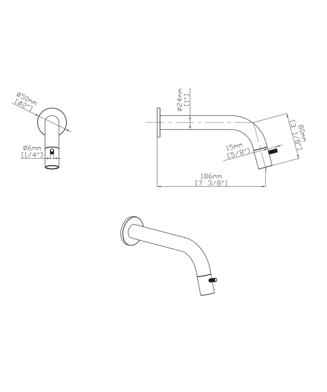 ALONI Stria inbouw koudwaterkraan – gunmetal (PVD)