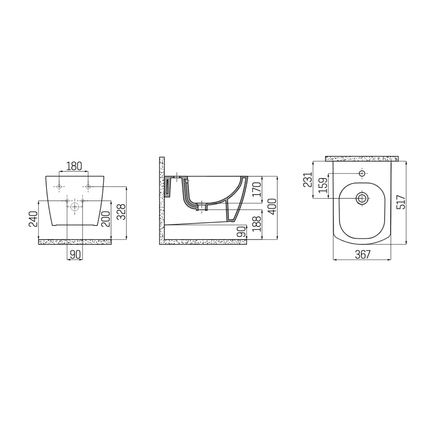 Creavit wandbidet – wit – verborgen bevestiging