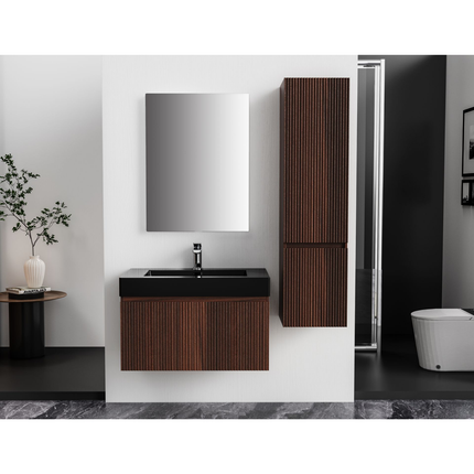 ALONI ELA wastafelonderkast – 80x40x45 cm – Walnoot – Greeploos & softclose