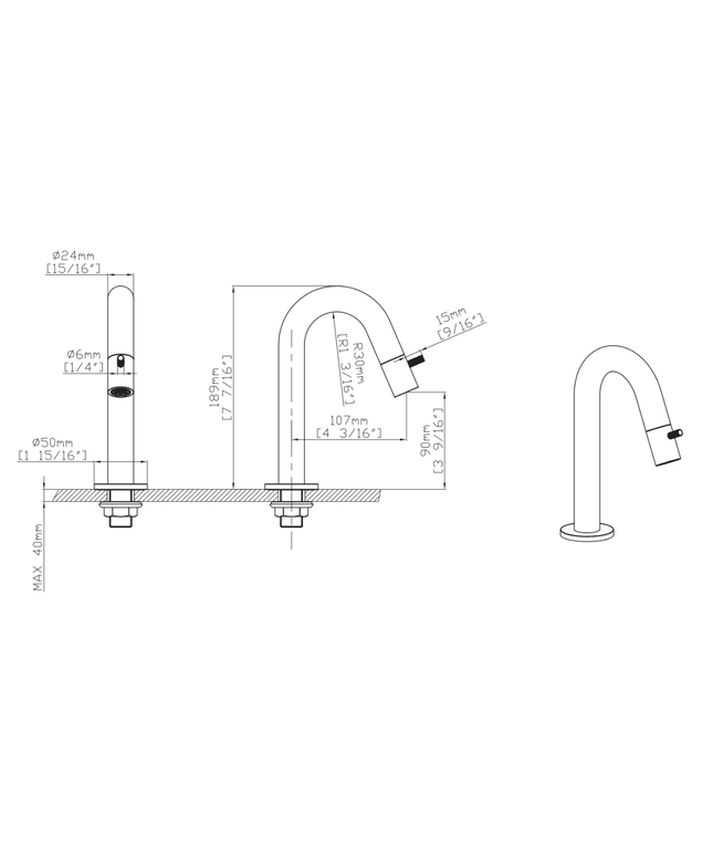 ALONI Stria koudwaterkraan – gebogen uitloop – gunmetal (PVD)