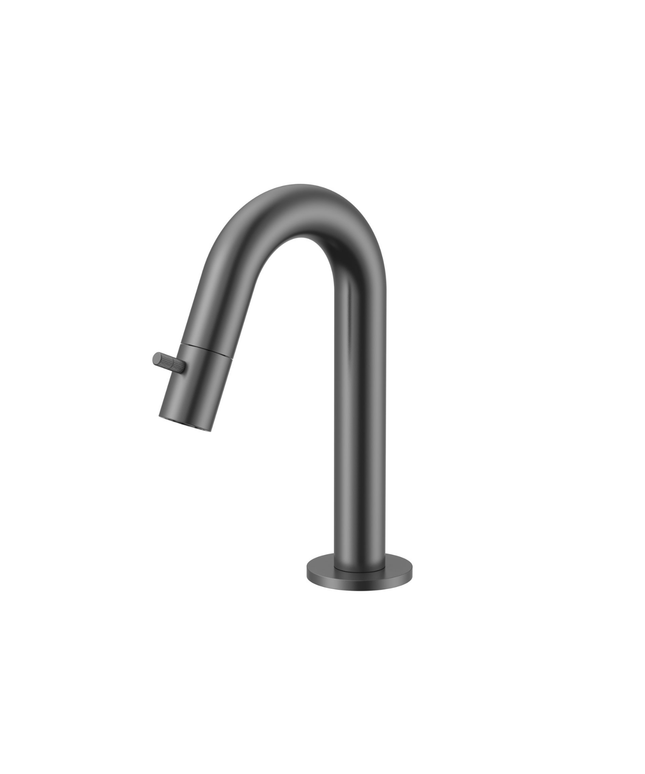 ALONI Stria koudwaterkraan – gebogen uitloop – gunmetal (PVD)