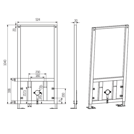 Creavit inbouwelement voor bidet