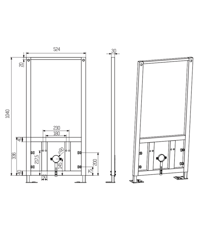 Creavit inbouwelement voor bidet