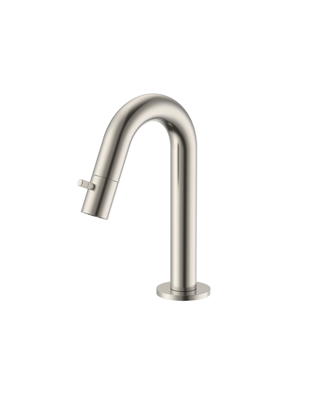 ALONI Stria koudwaterkraan – gebogen uitloop – geborsteld RVS