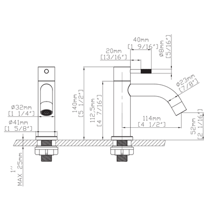 ALONI Stria koudwaterkraan – ribbelhendel – mat zwart (PVD)