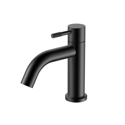 ALONI Stria koudwaterkraan – ribbelhendel – mat zwart (PVD)