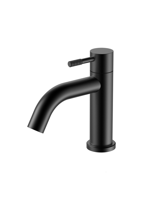 ALONI Stria koudwaterkraan – ribbelhendel – mat zwart (PVD)