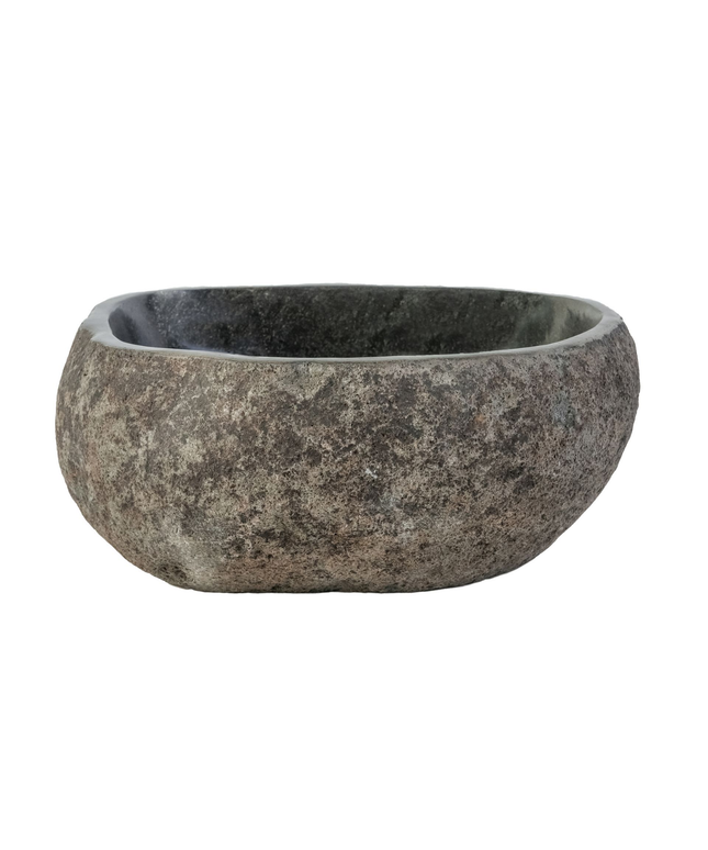 Waskom van Natuurlijke Riviersteen – Grijs – 30-35x15x2 cm